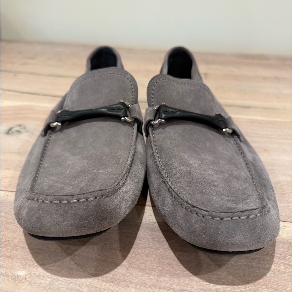 Salvatore Ferragamo Men's Gray Suede Loafers